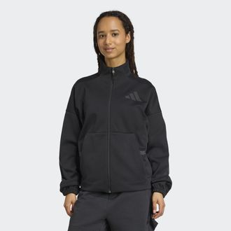 adidas Trainingsjacke ADIDAS SPORTSWEAR W Z.N.E. TT, Damen, Gr. L, schwarz, Obermaterial: 57% Polyester, 43% Baumwolle, Jacken Trainingsjacke