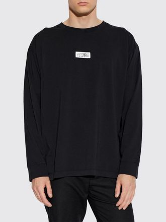 Maison Margiela T-shirt a maniche lunghe in cotone con logo Numeric