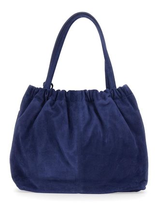 Marc Jacobs Womens Shoulder Bag The Tote Blue Suede Cow Leather