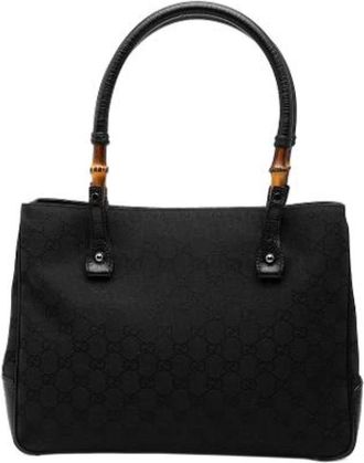 Gucci Pre-owned Handbags, female, Black, Size: ONE SIZE Pre-owned Canvas Tote