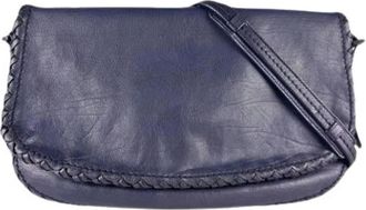 Bottega Veneta Pre-owned Cross Body Bags, female, Blue, Size: ONE SIZE Pre-owned Leather Shoulder Bag