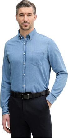 Paul & Shark Shirt met opgestikte zakken - Heren - Spijkeroverhemden - Blauw - L - Katoen - Overhemden