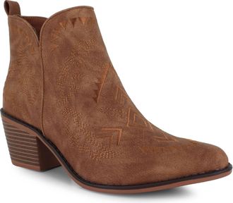 Pierre Dumas Womens Western Ankle Bootie In Whiskey