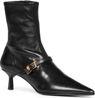Prada Womens Ankle Boots Stretch Nappa Leather Black Lambskin
