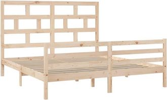 vidaXL Estructura De Cama Doble Sin Colch&oacute;n Madera Maciza Vidaxl