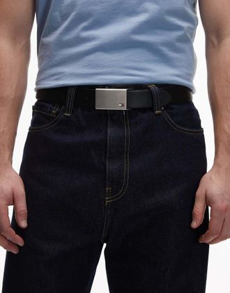 Tommy Hilfiger Cintura nera con fibbia a placchetta-Nero