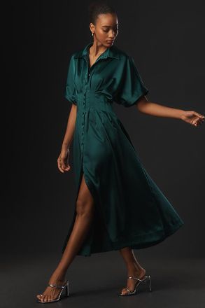Exquise The Tobie Satin Shirt Dress by Exquise