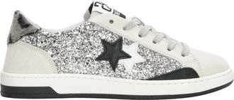 2Star Glitter Zilver Luipaard Sneakers - Dames - Sneakers - Grijs - 38 EU - Su&egrave;de - Schoenen