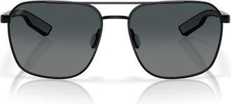 Costa 58mm Polarized Gradient Rectangular Sunglasses in Black/Gray Gradient 580G at Nordstrom
