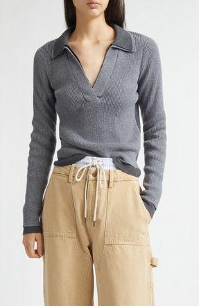 Monse Doubled Cashmere Polo in Grey/Ivory at Nordstrom, Size X-Small
