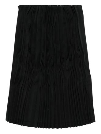 Comme Des Garçons pleated midi skirt - women - Fabric - M - Black