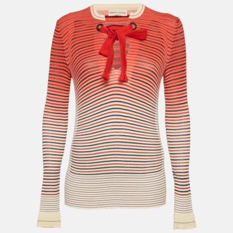 Sonia Rykiel Pink/white Striped Knit Jumper