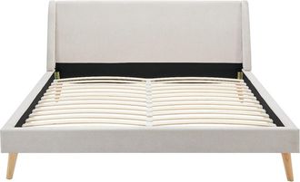 VENTE-UNIQUE.COM Base de cama poli&eacute;ster beige 160 x 200 cm