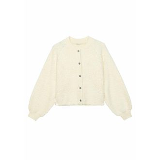 Ikks Vest met drukknopen, ronde hals, bouclettestof