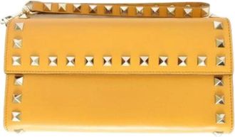 Valentino Pre-owned Clutches, female, Yellow, Size: ONE SIZE Pre-owned Fabric Clutch