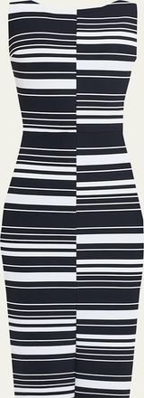 La Petite Robe Di Chiara Boni Striped Bodycon Midi Dress