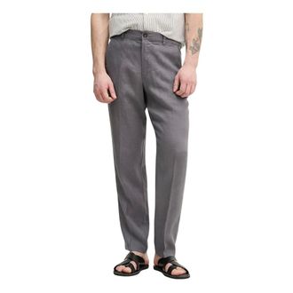 Benetton Chinos in puro lino - - Trousers - Uomo - Grigio - L