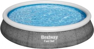 Bestway Piscina Hinchable Con Filtro De Cartucho Fast Set Ratan 396x84cm