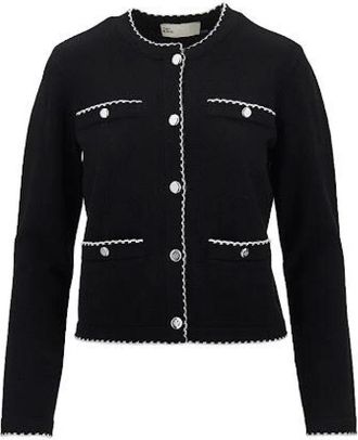 Tory Burch Kendra Wol Gebreide Vest - Dames - Vesten - Zwart - S - Wol - Truien & Vesten