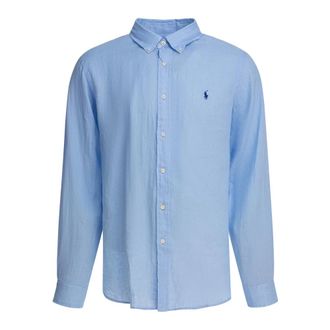 Polo Ralph Lauren Heren, Overhemden, Blauw, Maat: S Linnen