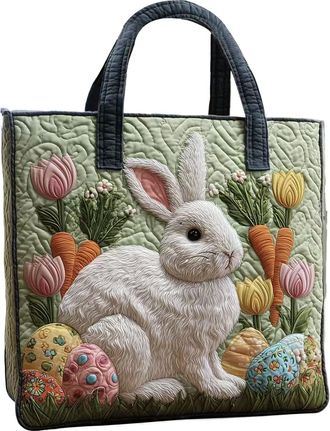 Generic Bunny Bag, Comfort Carry Handle, 30cm. Easter Bunny Tote, Egg Hunt Bag, Lightweight Design, For Women Girls Kids Children Outdoor Easter Egg Hunting