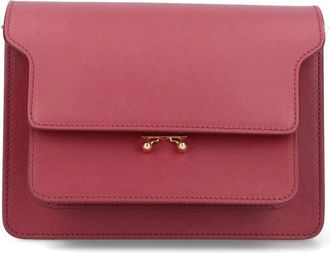 Marni Trunk Medium Red Leather Crossbody Bag