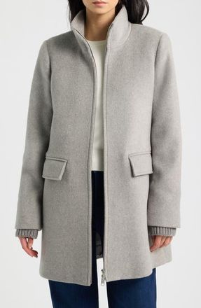 Vince Stand Collar Wool & Cashmere Blend Coat in Light Heather Grey at Nordstrom, Size Xx-Large