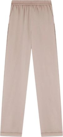 Emporio Armani Losvallende Cr&ecirc;pe Twill Broek - Dames - Straight fit broeken - Beige - M - Broeken