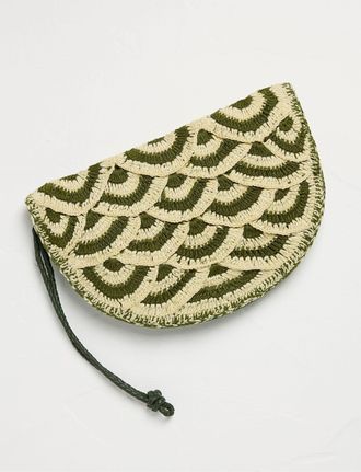 Fat Face FatFace Green Scalloped Clutch Bag