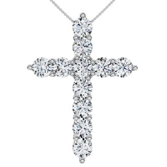Pompeii3 4Ct TW Diamond Cross Pendant 14k Gold Womens 18 Necklace Lab Grown
