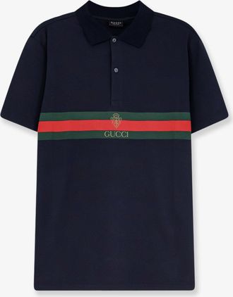 Gucci Polo in cotone con stampa Web frontale - GUCCI - gender_Man