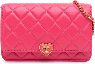 Chanel Pre-owned Womens Quilted Wallet On Chain - Poppy Leather - One Size