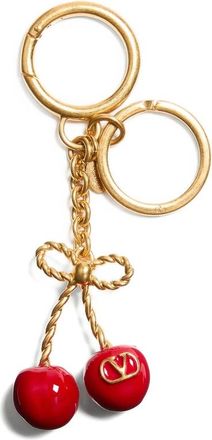 Valentino Garavani Chez Valentino Metal And Enamel Bag Charm With Key Ring