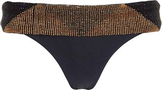 PQ Swim Women Intimate Lingerie Belted Teeny Bikini Panty Underwear In Black Gold