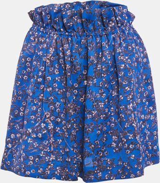 See By Chlo&eacute; See by Chloe Blue Printed Satin Ruffled Mini Skirt S