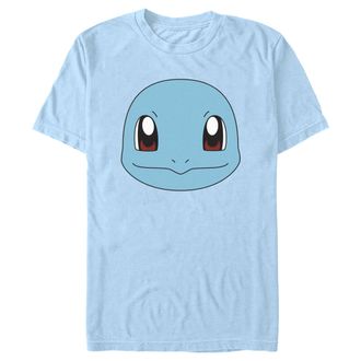 Fifth Sun Pokemon Squirtle Big Face Young Mens Short Sleeve Tee Shirt, Light Blue, XS