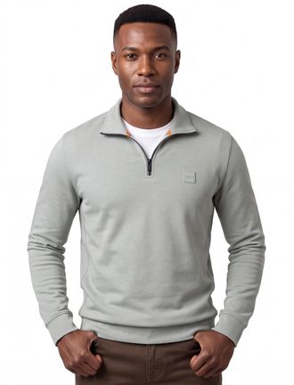 HUGO BOSS Boss Orange normale fit trui half zip groen