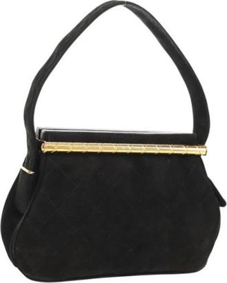 Chanel Pre-owned Suede Handbag - Dames - Vintage Handtas - Zwart - ONE Size - Su&egrave;de - Vintage