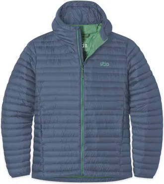 Stio | Mens Pinion Down Hooded Jacket, Size Extra Extra Extra Large in Vintage Indigo