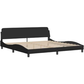 vidaXL Cama Sin Colch&oacute;n Tela Negro 200x200 Cm Vidaxl