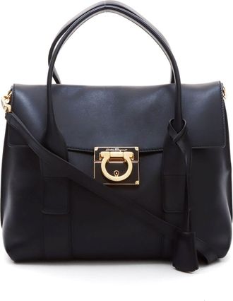 Ferragamo Gancini two-way handbag - women - Calf Leather - One Size - Black