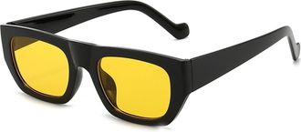 Generic Small Frame Mens Square Sunglasses Outdoor Vacation Womens Sun Glasses(Yellow)