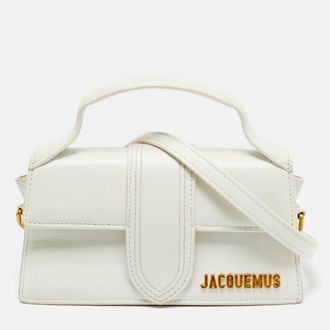 Jacquemus Le Bambino Mini White Leather Top Handle Bag
