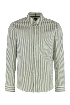 HUGO BOSS Green Slim Striped Shirt