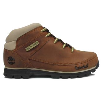 Timberland Euro Sprint Mid Hiker Leather Textile Mens Lace Up Boots - Medium Brown - Size:UK 10.5