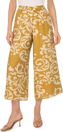 Halogen Print Wide Leg Crop Pants in Potting Soil at Nordstrom Rack, Size X-Small