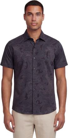 Lords of Harlech Paisley Explosion Mens Printed Button Up Shirt in Paisley Explosion Black at Nordstrom, Size Xx-Large