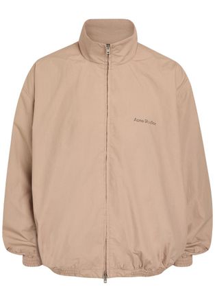 Acne Studios Logo-print Cotton-poplin Jacket - Beige - 52 (IT52 / XL)