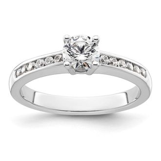 Diamond2Deal 14k White Gold Lab Grown Diamond Wedding Band Ring 0.68Ct Clarity- VS Color- G-H