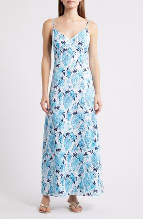 Lilly Pulitzer Ramsey Floral Seashell Print Maxi Dress in Resort White Seashell Splendor at Nordstrom, Size 12
